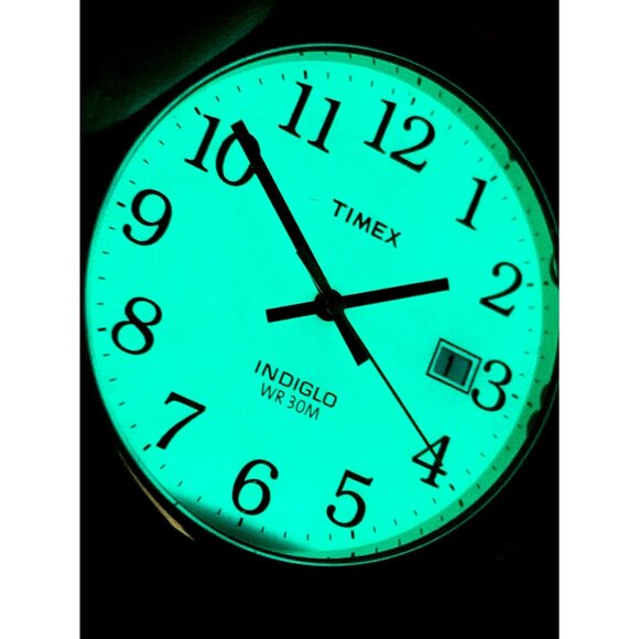 Timex Men's Watch T2H301 Quartz Indiglo White Dial Date Gold Brown Leather 35mm - Picture 7 of 14